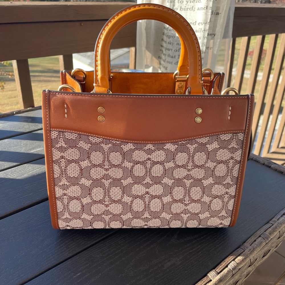 Coach Tan and Brown Signature Satchel